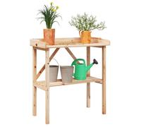 vidaXL Table à plantes avec étagère 156349 - 78x38x82,5 cm - Bois de sapin solide Naturel