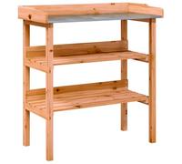 vidaXL Table à Plantes avec Étagère, Support de Pots de Fleurs, Présentoir à Plantes, Support à Plantes Jardin, Marron Bois de Sapin