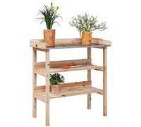vidaXL Table à plantes avec étagères 78x38x82,5 cm bois massif sapin
