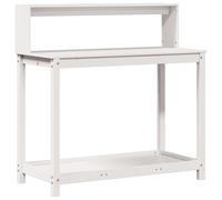 vidaXL Table à plantes avec étagères Blanc 108x50x109,5 cm Pin massif