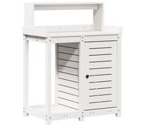 vidaXL Table à plantes avec étagères Blanc 82,5x50x109,5 cm Pin massif