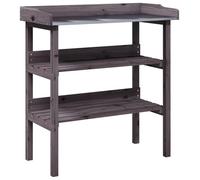 vidaXL Table à plantes avec étagères Gris 78x38x82,5 cm Sapin massif