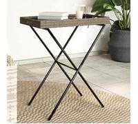 vidaXL Table à Plateau Pliable, Table à Manger avec Poignées, Table d'Appoint avec Plateau, Meuble de Jardin Terrasse, Gris 365129
