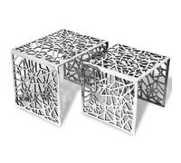 vidaXL Table Auxiliaire Argentée Aluminium