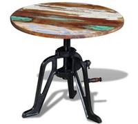 vidaXL Table d'appoint en bois de récupération massif, fonte, réglable 60x(42-63) cm Multicolore