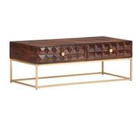 vidaXL Table basse 112x50x40 cm Bois de manguier massif Brun