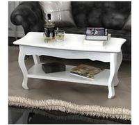 vidaXL Table basse 2 couches MDF Blanc Blanc G