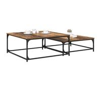 vidaXL Table Basse 2 pc Bois Ancien 80 x 80 x 35 cm Bois d'ingénierie