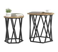 vidaXL Tables d'appoint 2 pcs en bois d'ingénierie chêne artisanal