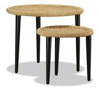 vidaXL Table basse 2 pcs Jute naturelle Beige G