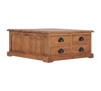vidaXL Table basse 68x68x30 cm Bois de teck solide Marron