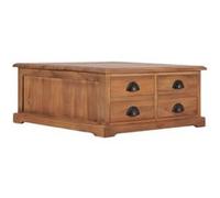 vidaXL Table basse Table d'appoint 68x68x30 cm Bois de teck solide Marron