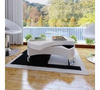 vidaXL Table basse à forme réglable Haute brillance Blanc Blanc G