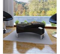 vidaXL Table basse à forme réglable noir brillant 240425