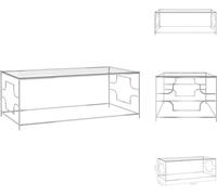 vidaXL Table basse argentée 120x60x45 cm Acier inoxydable et verre - Tables basses