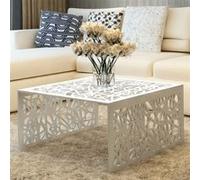 vidaXL Table basse argentée Design géométrique Aluminium Argent G