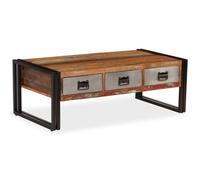 Vidaxl Table Basse Avec 3 Tiroirs Bois De Récupération 100x50x35 Cm