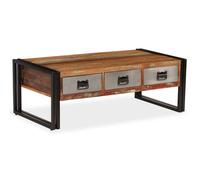 vidaXL Table basse d'appoint 3 tiroirs en bois de récupération 100x50x35 cm Brun