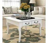 vidaXL Table basse avec 4 tiroirs Blanc Blanc G