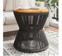 vidaXL Table basse Ø 45x44 cm – Structure métallique noire – en acacia