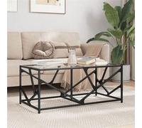 vidaXL Table basse avec dessus en verre transparent 98,5x50x41cm acier