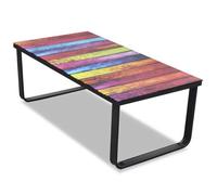 vidaXL Table basse avec impression d'arc-en-ciel Dessus en verre 241175