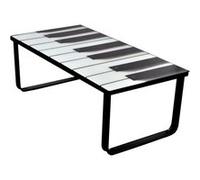 vidaXL Table basse avec impression de piano Dessus de table en verre Multicolore G
