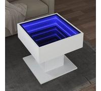 vidaXL Table basse avec LED blanc 50x50x45 cm bois d'ingénierie 847525