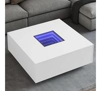 vidaXL Table basse avec LED infini blanc 100x100x40 cm 3284042 Blanc G