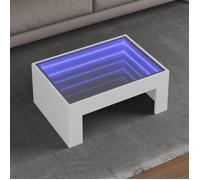 vidaXL Table basse LED infini 847609 blanc 70x50x30 cm