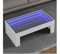 vidaXL Table basse 847616 LED infini blanc 90x50x30 cm - table d'appoint
