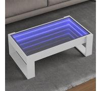 vidaXL Table basse avec LED infini blanc 90x53x30 cm