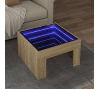 vidaXL Table basse LED Infini Chêne Sonoma 50x50x30 cm