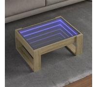 vidaXL Table basse avec LED infini chêne sonoma 70x53x30 cm, table d'appoint, table de salon, table latérale, bout de 847632 Multicolore G