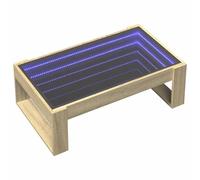 vidaXL Table Basse avec LED Infini chêne Sonoma 90x53x30 cm, Table d'appoint, Table de Salon, Table latérale, Bout de canapé, Table Centrale