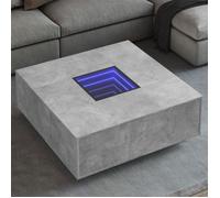 vidaXL Table basse avec LED infini gris béton 100x100x40 cm 3284045
