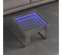 vidaXL Table basse avec LED infini gris béton 50x53x30 cm, table d'appoint, table de salon, table latérale, bout de canapé, 847626 Gris G