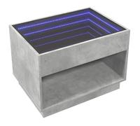 vidaXL Table basse LED Infini – gris béton 70x50x50 cm