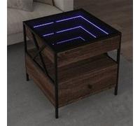 vidaXL Table basse avec LED Infinity chêne marron 50x50x51 cm, table d'appoint, table de salon, table latérale, bout de 847716 Marron G