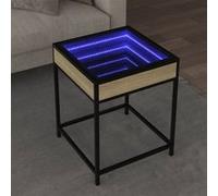 vidaXL Table basse avec LED Infinity chêne sonoma 40x40x51 cm 847673 Multicolore G