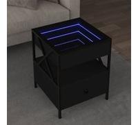 vidaXL Table basse avec LED Infinity noir 40x40x51 cm