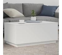 vidaXL Table basse avec lumières LED blanc 90x50x40 cm