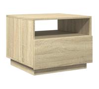 vidaXL Table Basse avec Lumières LED, Bout de Canapé, Table d'Appoint, Meuble de Salon Salle de Séjour Intérieur, Moderne, Chêne Sonoma