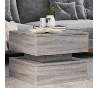 vidaXL Table Basse avec Lumières LED, Bout de Canapé, Table d'Appoint, Meuble de Salon Salle de Séjour Intérieur, Moderne, 839859 Gris G