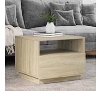 vidaXL Table basse avec lumières LED Table d'appoint Bout de canapé Moderne Chêne Sonoma