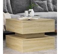 vidaXL Table Basse avec Lumières LED, Bout de Canapé, Table d'Appoint, Meuble de Salon Salle de Séjour Intérieur, Moderne, 839856 Marron G