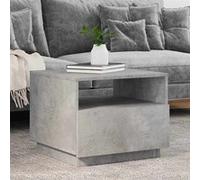 vidaXL Table basse 839829 avec lumières LED - Bout de canapé, moderne, Gris Béton