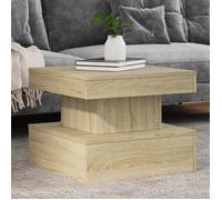 vidaXL Table Basse avec Lumières LED, Bout de Canapé, Table d'Appoint, Meuble de Salon Salle de Séjour Intérieur, Moderne, 839842