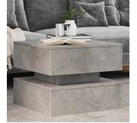 vidaXL Table Basse avec Lumières LED, Bout de Canapé, Table d'Appoint, Meuble de Salon Salle de Séjour Intérieur, Moderne, Gris Béton