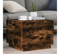 vidaXL Table basse 839872 – Table d'appoint LED moderne, bout de canapé – Chêne fumé